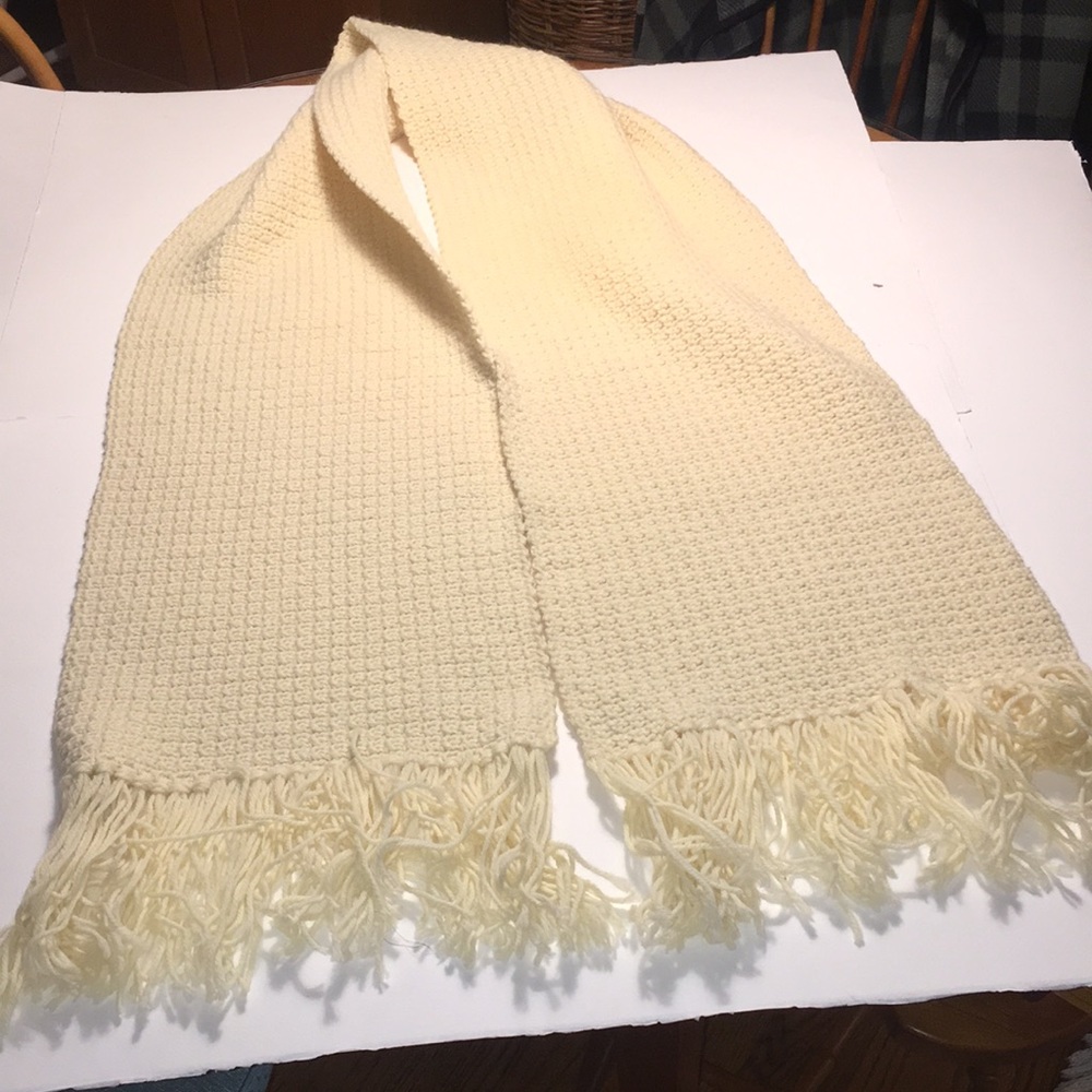 Ivory Scarf with Fringe NWOT